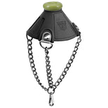 Apex Ball Chute ball parachute angled view showing the olive silicone cone and chains