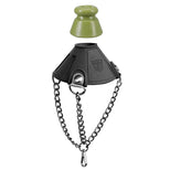 Apex Ball Chute parachute with chains and the olive silicone bumper shown above it