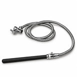 Apex Shower Set product shot, black silicone nozzle, toggle valve, coiled stainless steel hose and diverter on white