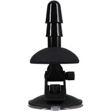 Vac-U-Lock Ass Wrecker Pro vibrating suction dildo mount, front view with Vac-U-Lock plug