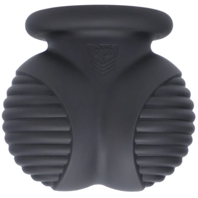 Ball Bunker ball armor front view showing the two ribbed ball cups and Fort Troff shield