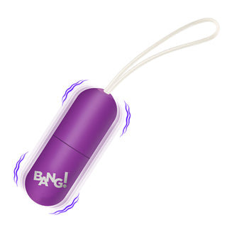 Matte purple pocket vibrator product shot of the Bang Vibrating Egg, phthalate-free body.
