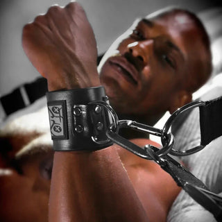 Bed Bondage restraint straps with steel clips at the bed corners