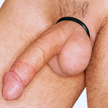 on-model
Model demonstrating the Black Triple Cock Ring Set, showing how a flexible ring provides a secure fit to help support firmer, longer-lasting erections.