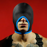 Open-mouth blindfold hood in blue, size large