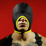 Open-mouth blindfold hood in yellow, size large