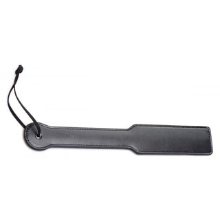 Small PU leather paddle and flogger from the 6-piece bondage kit for impact play