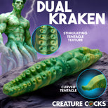 Galaxy green sea monster double-ended dildo with two insertable tentacle ends