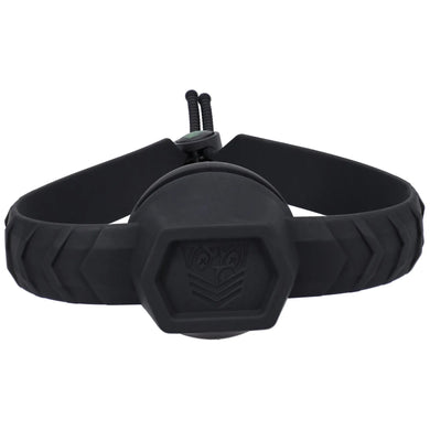 Max Comfort Ball Gag with silicone strap and adjustable cord lock, front view, Fort Troff