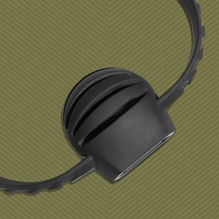 Max Comfort Ball Gag ridged silicone ball and textured strap, olive background, Fort Troff