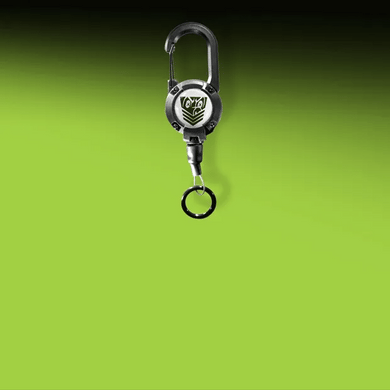 Pig Snout Clipper retractable aroma bottle clip on a carabiner, Fort Troff
