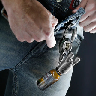 Pig Snout Clipper clipped to harness gear, lifestyle photo 3