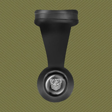 Swing N Hang ball stretcher with silicone strap and chrome weight, olive background, Fort Troff