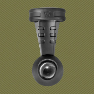 Swing N Hang silicone ball stretcher with chrome steel ball, front view, Fort Troff