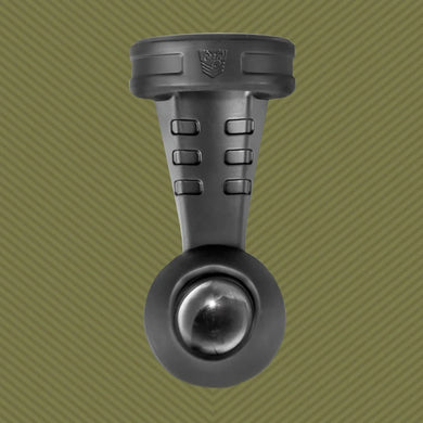 Swing N Hang silicone ball stretcher with chrome steel ball, front view, Fort Troff