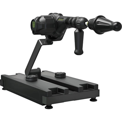 Gunner System modular fuck machine mounted on the ballast base with dildo attached, side view