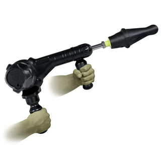 Gunner System used handheld as a drill-style fucking machine with grip handle
