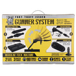 Gunner System retail box back with solo, handheld and base-mounted play diagrams and specs