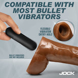 Sculpted balls flush detail on the Jock 10-Inch realistic dildo with veined shaft