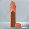 Jock 9-Inch realistic dildo with balls in latte, lifelike veined shaft and sculpted balls