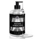 Bottle of Master Series Fisting Lubricant on a white background