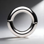 Stainless steel magnetic cock ring fully assembled showing smooth rounded design and seamless connection points