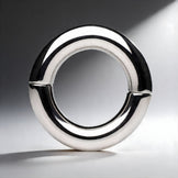 Stainless steel magnetic cock ring fully assembled showing smooth rounded design and seamless connection points