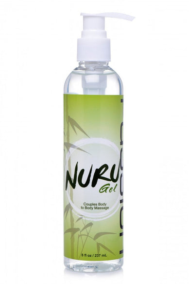 8oz bottle of Passion nuru massage gel, water-based and non-staining