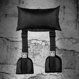 Porta Plow portable sling straps product shot with padded neck pillow and two nylon leg stirrups