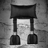 Porta Plow portable sling straps product shot with padded neck pillow and two nylon leg stirrups