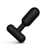 Powershift 300 Vibrating Prostate Massager, black silicone with T-bone base on a white background
