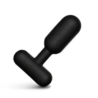 Powershift 300 Vibrating Prostate Massager, black silicone with T-bone base on a white background