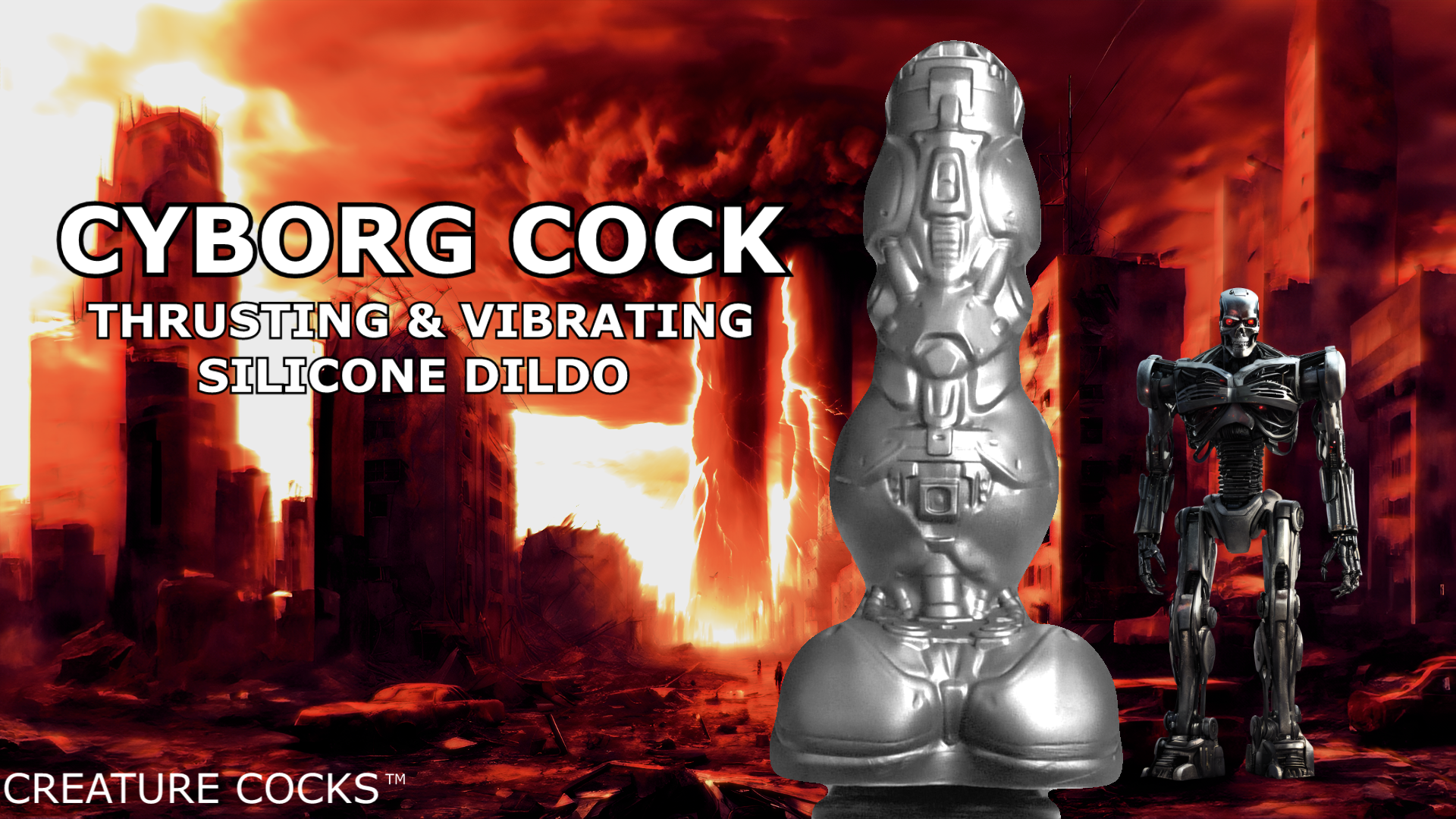 Cyborg Cock Thrusting & Vibrating Silicone Dildo | eXtremeRestraints eXtreme Restraints Cyborg Cock Thrusting & Vibrating Silicone Dildo | eXtremeRestraints eXtreme Restraints