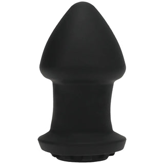 Robo Rimmer rimming plug upright, black silicone with tapered tip and flared base