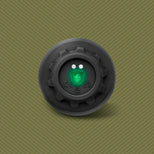 Robo Rimmer Slim flared base close-up with charging pins and green power light