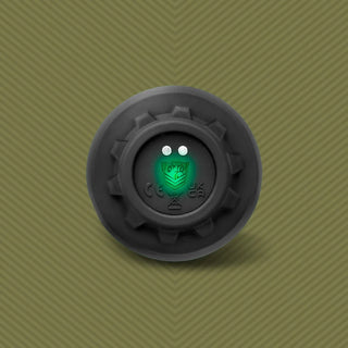 Robo Rimmer Slim flared base close-up with charging pins and green power light