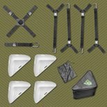 Rock Steady bed bondage system packed into its travel bag