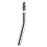 Chrome-plated shower enema wand with angled nozzle, removable tip, and threaded connection for most standard shower hoses