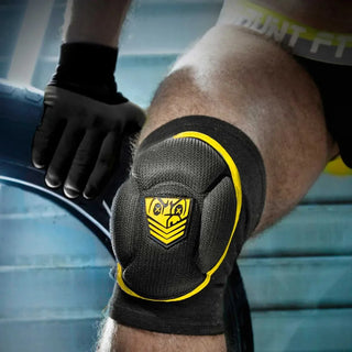 Fetish play knee pads in yellow