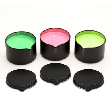 Vegetable-based soy wax candle set for body-safe drip and sensation play