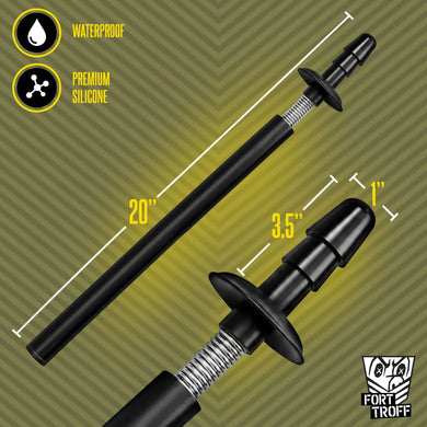 Spring Fuk Bar measurement graphic with a close-up of the Vac-U-Lock tip and spring