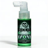 Suck It Deep Throat Desensitizing Oral Spray Master Series mint flavor bottle with angled spray applicator and 2 fl oz size