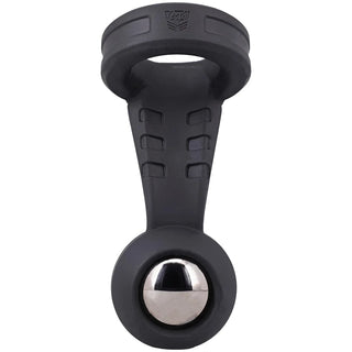Swing N Hang Heavy ball stretcher angled view showing the cush silicone ring and ribbed stem