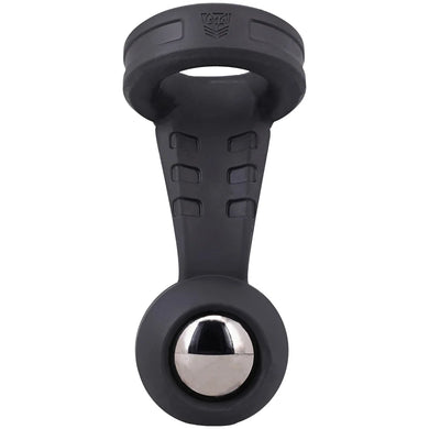 Swing N Hang Heavy ball stretcher angled view showing the cush silicone ring and ribbed stem