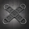 Tactical Hogtie Restraint Hub silicone X with 4 steel D-rings, carabiners not included