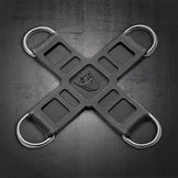Tactical Hogtie Restraint Hub silicone X with 4 steel D-rings, carabiners not included