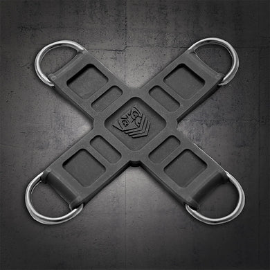 Tactical Hogtie Restraint Hub silicone X with 4 steel D-rings, carabiners not included