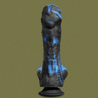 Tendril Thruster Blue rear view showing the smooth veined back of the shaft and shield logo
