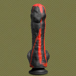 Tendril Thruster Red rear view showing the smooth veined back of the shaft