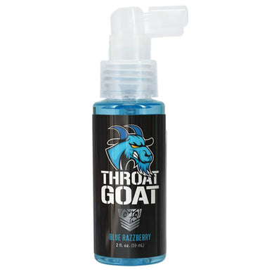 Throat Goat deep throat spray 2 oz, Blue Razzberry flavor bottle